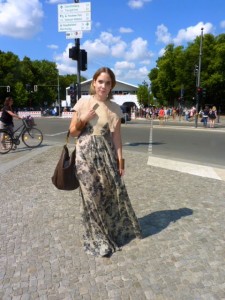 Berlin fashion week street style city prints maxi dress