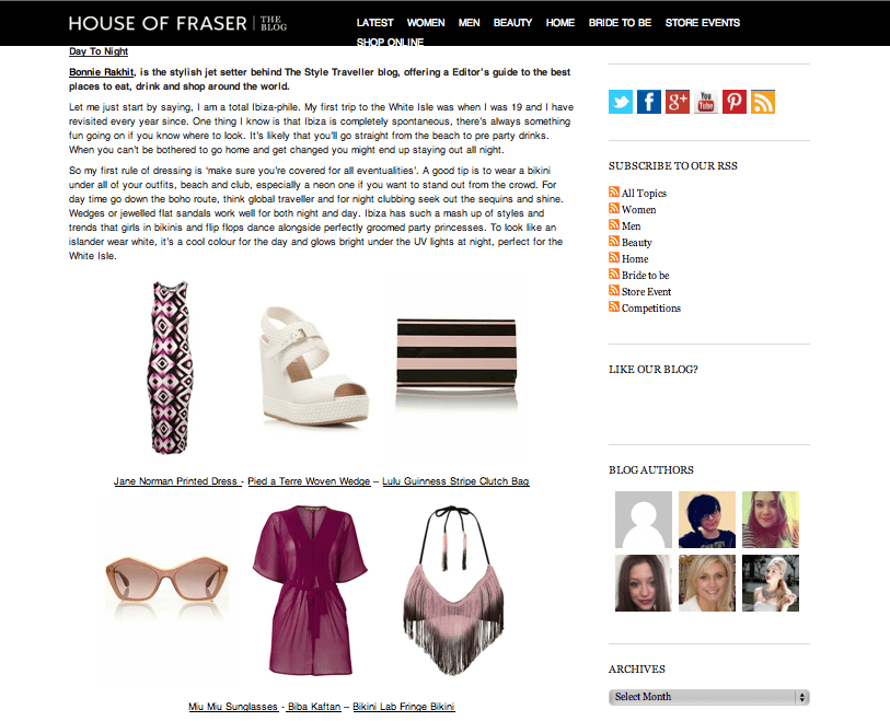 House of Fraser.co.uk Stylist picks - Apr 13