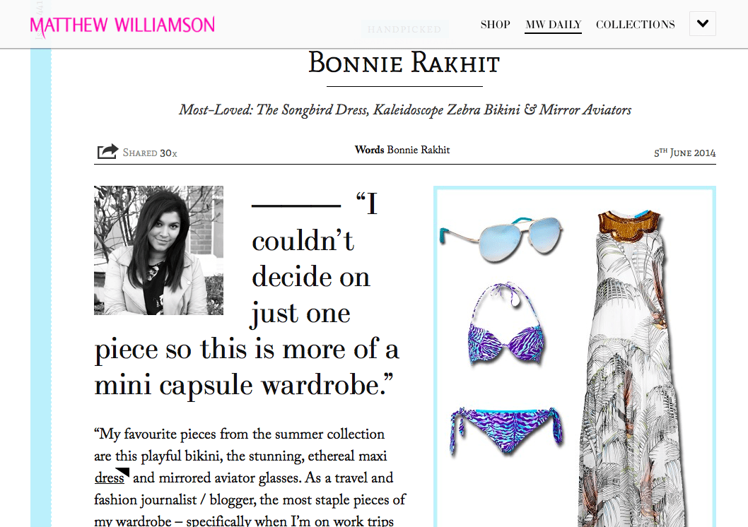 Matthew Williamson.com handpicked - Mar 14