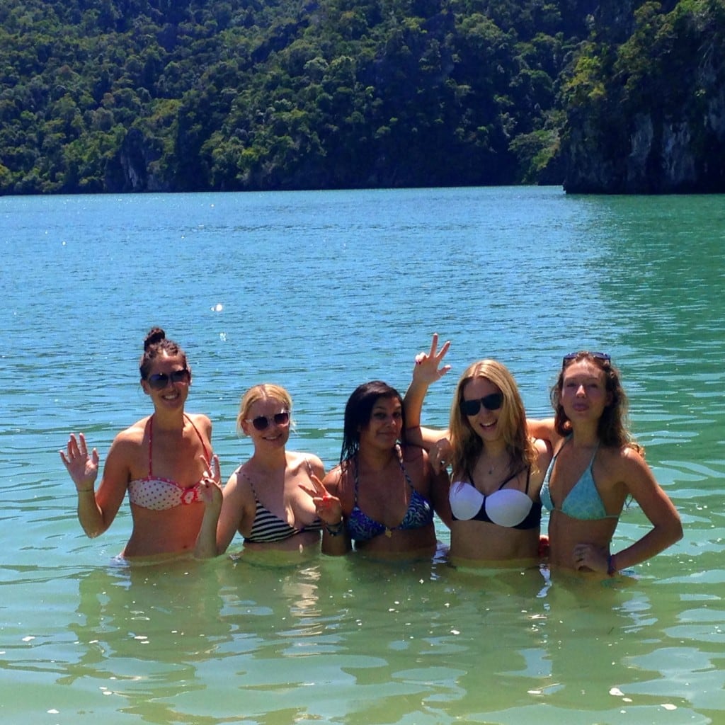 the girls at the beach