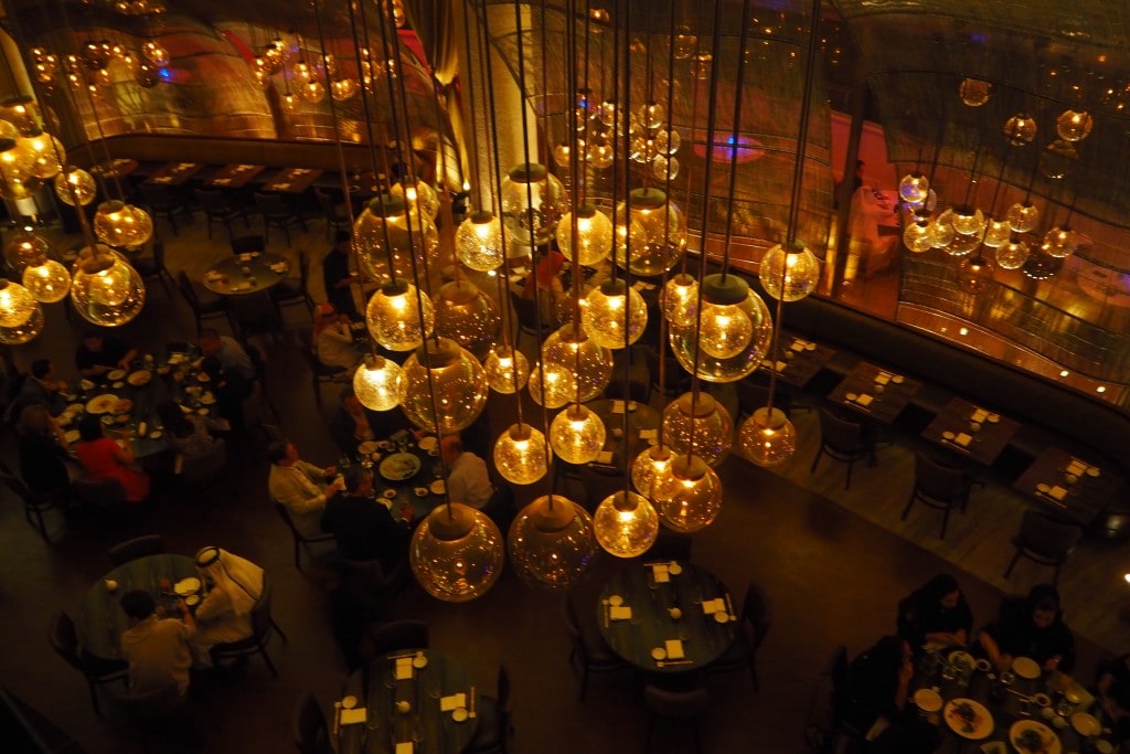 Interiors at Nobu restaurant Doha Qatar