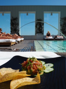 Poolside sushi Mondrian hotel
