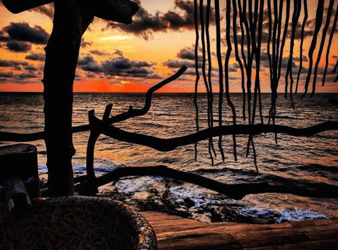 private bath balcony Azulik tulum sunset