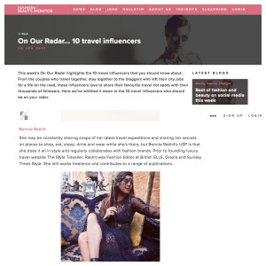 Fashion and beauty monitor top ten bloggers - FEB 17