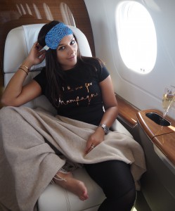 victor private jet in flight sleep wear Bonnie rakhit