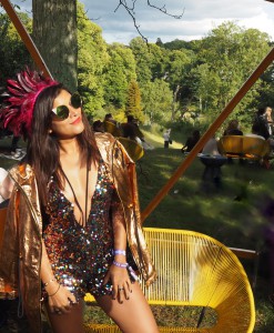 festival playsuit Bonnie Rakhit pretty little thing feather headress
