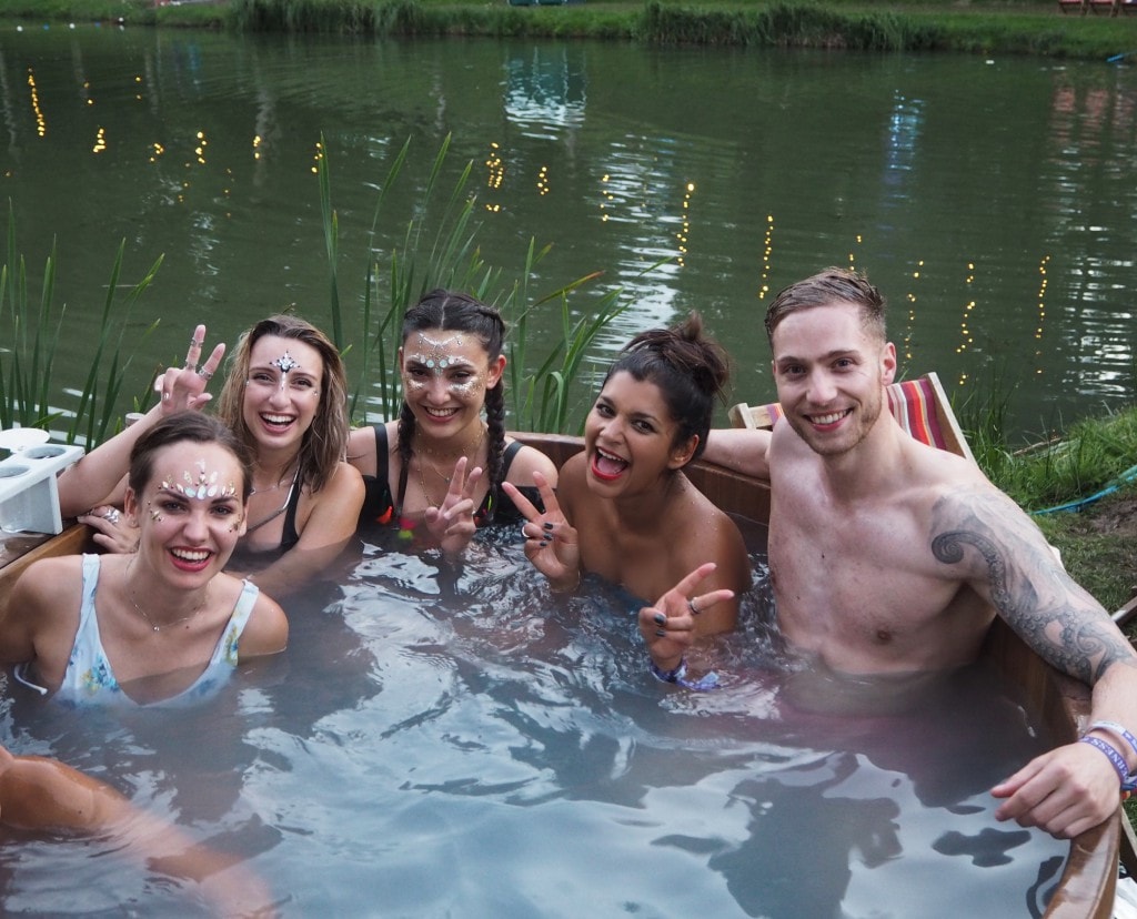 hot tub at wilderness festival