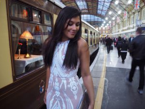 The Belmond British Pullman Bonnie Rakhit black tie