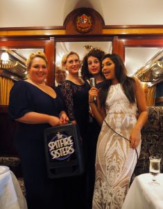 Spitfire sisters on board the belmond train burlesque retro