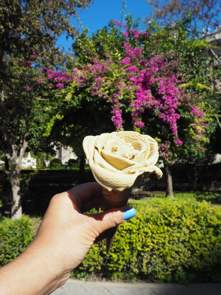 icecream shaped like a flower rose
