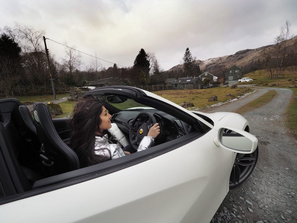 ferrari Bonnie Rakhit style Traveller girls drive sportcars