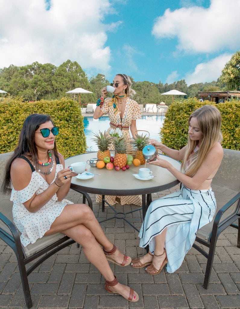 Bonnie Rakhit, meg legs, blonde Flamingo at fairmont Mount Kenya afternoon tea