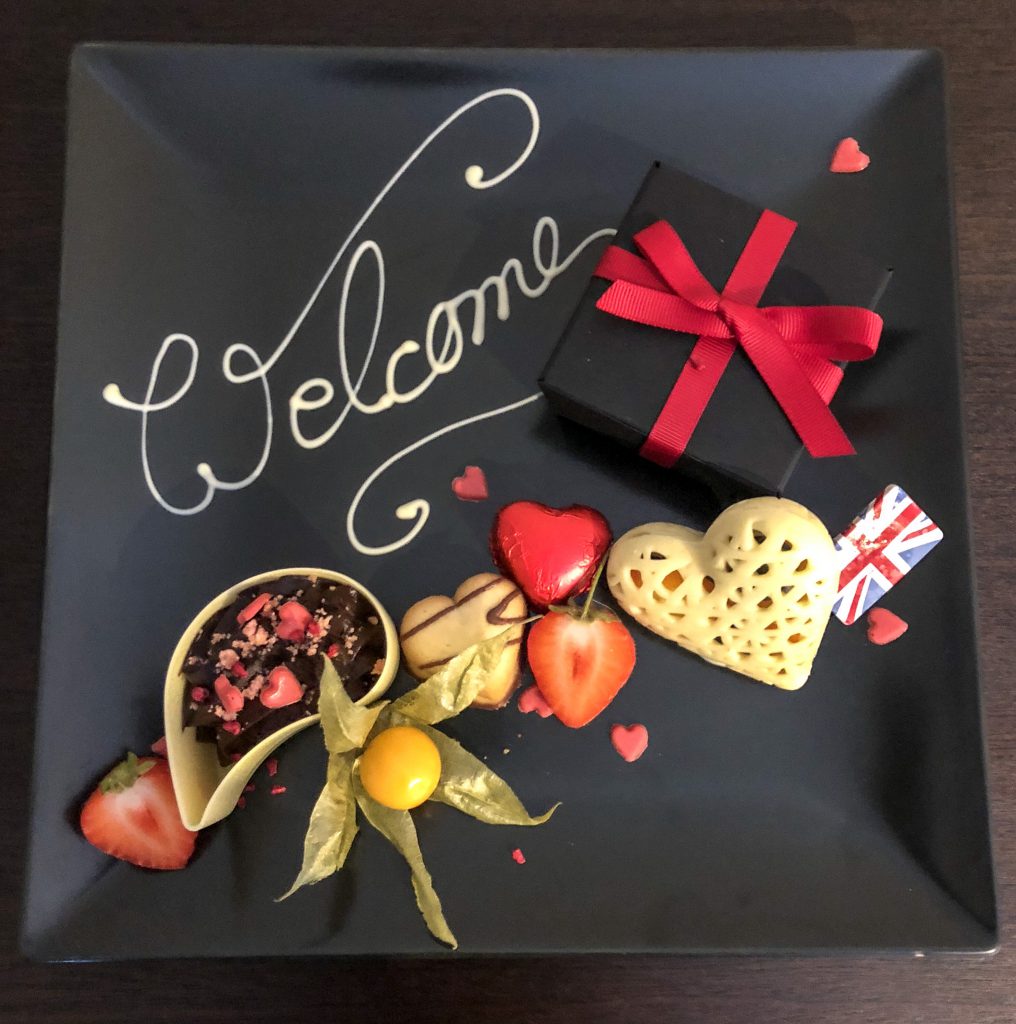 Francis hotel bath M gallery by Sofitel bedroom welcome gift chocolate treats