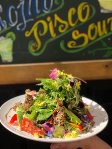 Where to eat, best restaurants in Cusco Organika Peruvian food Peru beautiful salads with flowers