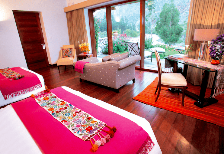 Best hotel in Sacred valley Peru.Belmond Rio Sagrado hotel room