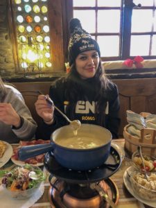 Bonnie Rakhit Fendi ski wear Verbier ski outfits raclette and Fondue