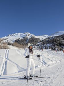Experimental Chalet, Verbier - Coolest New Hotel in The Alps Bonnie Rakhit wearing Julien MacDonald Dare2Be ski suit fashion
