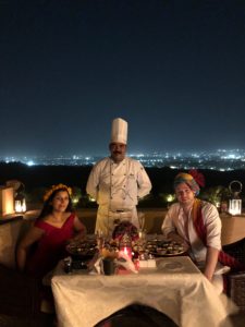 rooftop dinner at the Umaid Bhawan palace Bonnie Rakhit