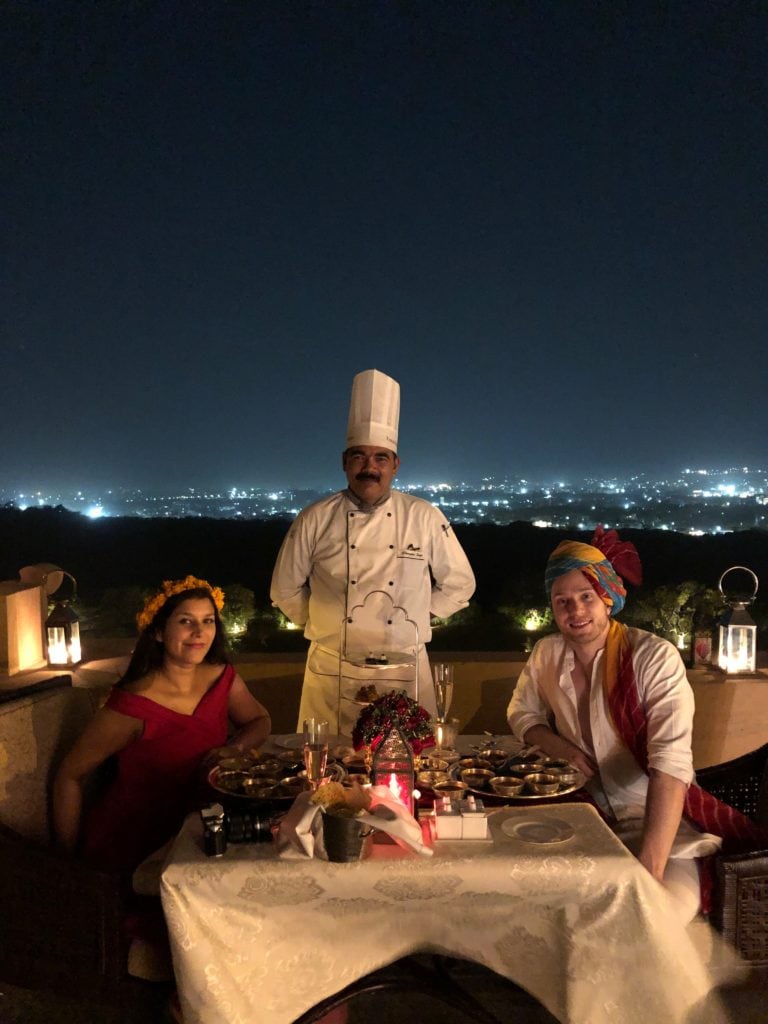 rooftop dinner at the Umaid Bhawan palace Bonnie Rakhit