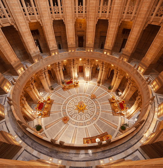 Umaid Bhawan Palace Taj Jodhpur grand hallway best hotels in India