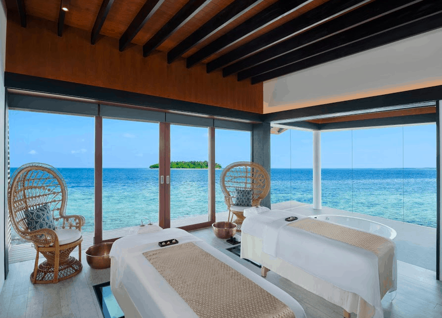 spa room over water at westin maldives