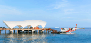 arrival jetty sea plane westin Maldives