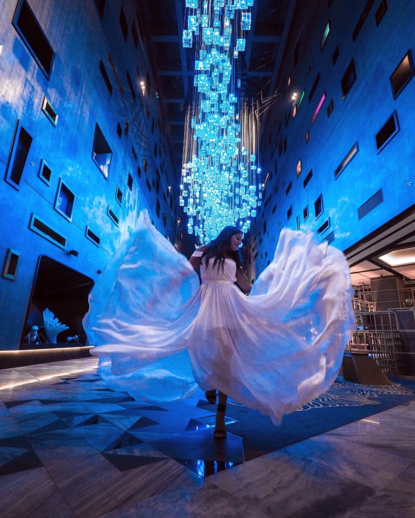 The Amazing New W Dubai The palm Hotel, Bonnie Rakhit Style Traveller in the atrium