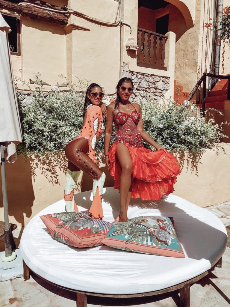 Pikes hotel Ibiza's chicest party hotel Bonnie Rakhit alexa de souza in Sunny's boudoir