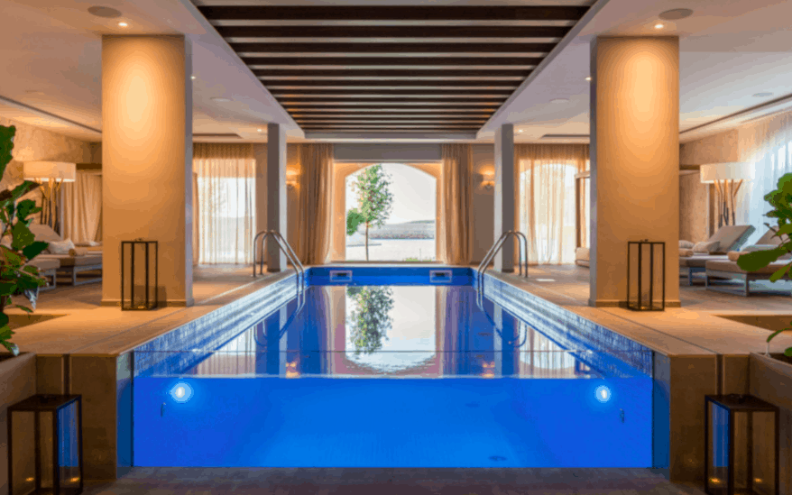 Chedi montenegro suite interiors where to stay design hotel glass front swimming pool