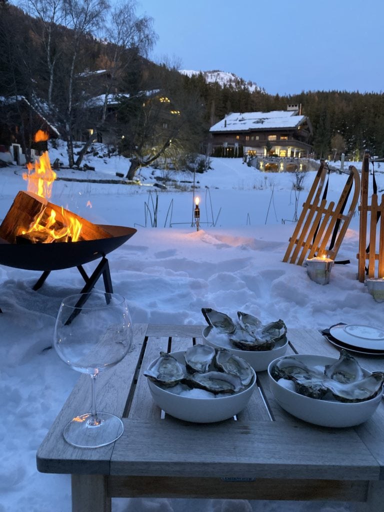 The Ultimate Luxury Ski Chalet - Ultima Crans Montana, Switzerland Bonnie Rakhit .snow bomfire oysters