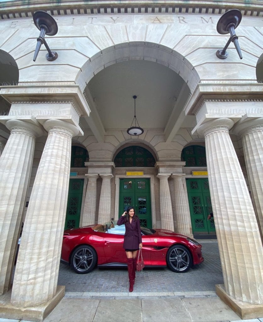 UK-Staycation-at-the-University-Arms-Hotel-Cambridge-Bonnie-Rakhit-Ferrari-Portofino