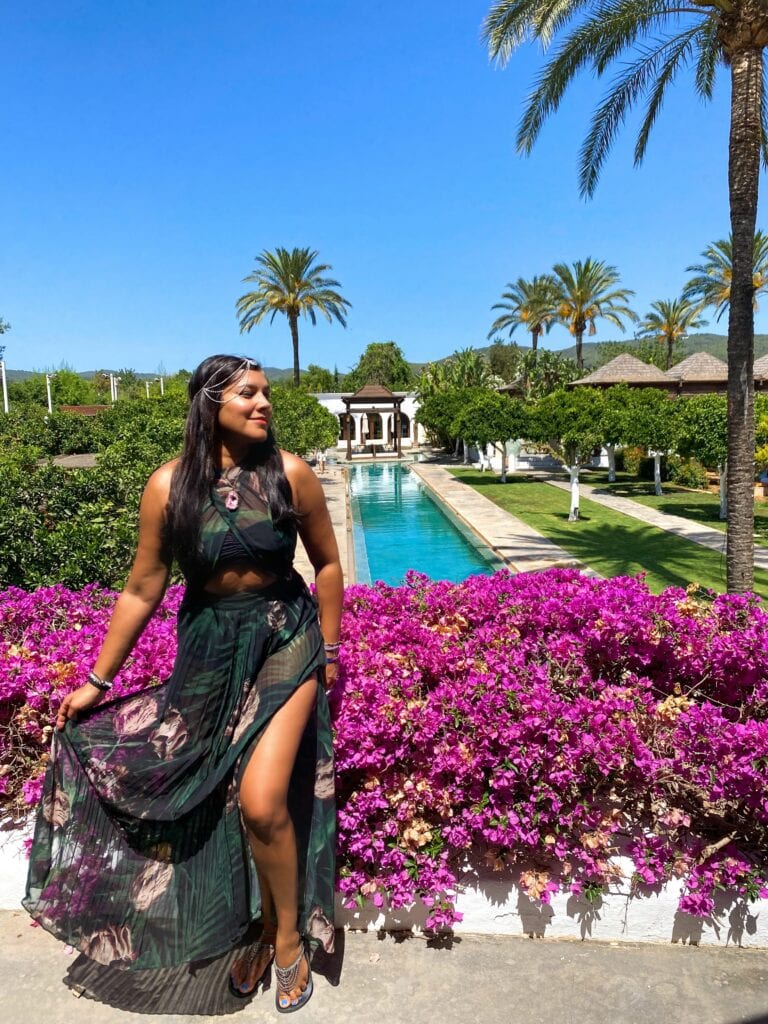 Ibiza - Perfect 7 Day Itinerary Bonnie at the Pagoda pool at Atzaro Hotel and Spa