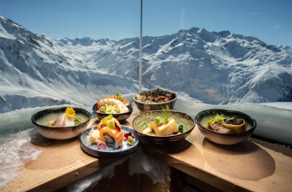 The Japanese at the Chedi Michelin star restaurant in Andermatt Switzerland