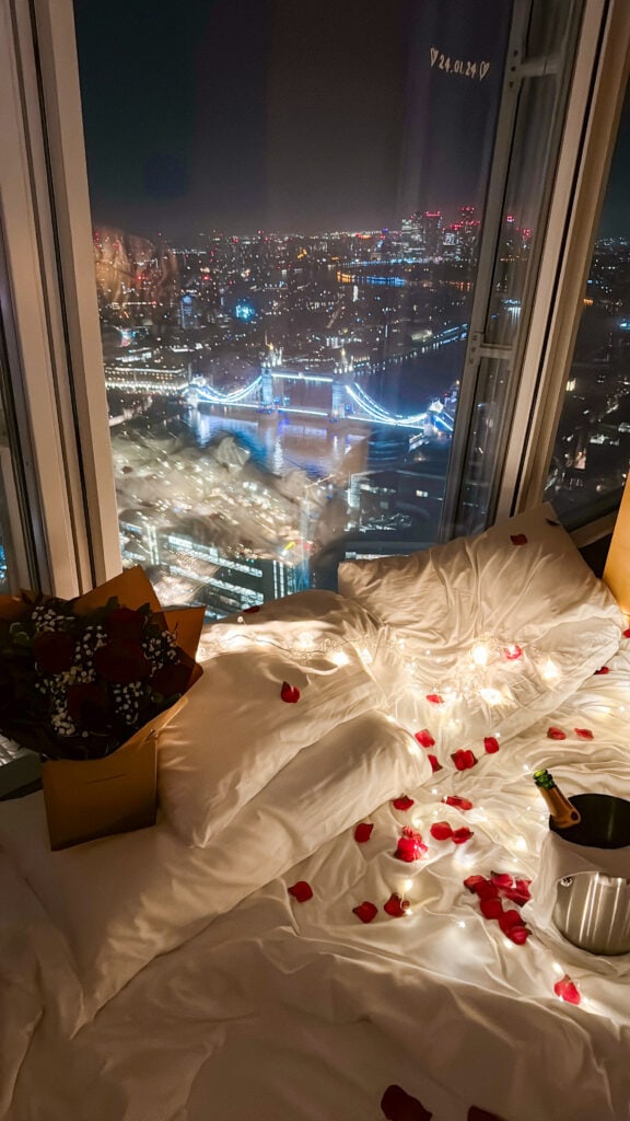 The tower bridge view shangri la iconic suite London valentines package Bonnie Rakhit