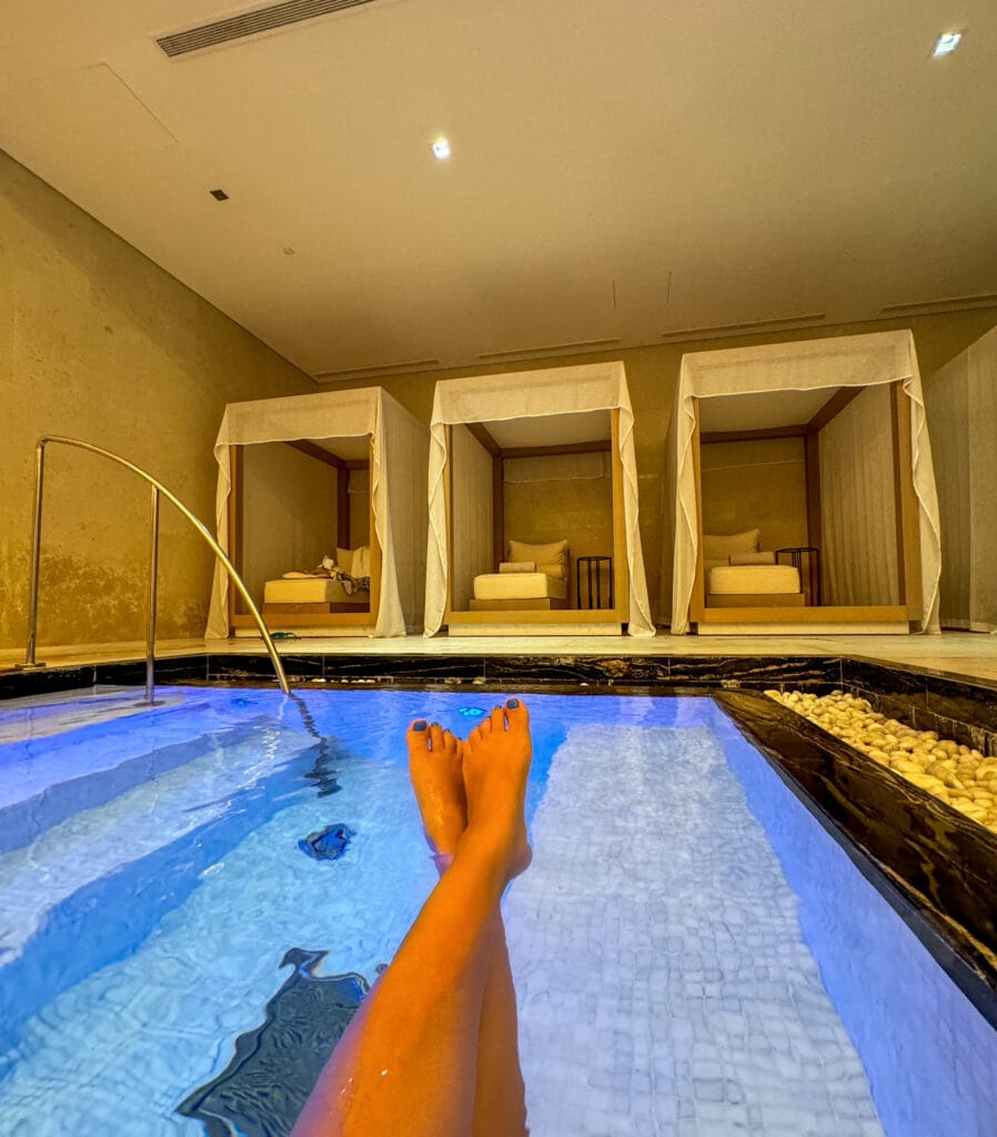 Bonnie Rakhit massage treatments at zulal wellness destination spa pool