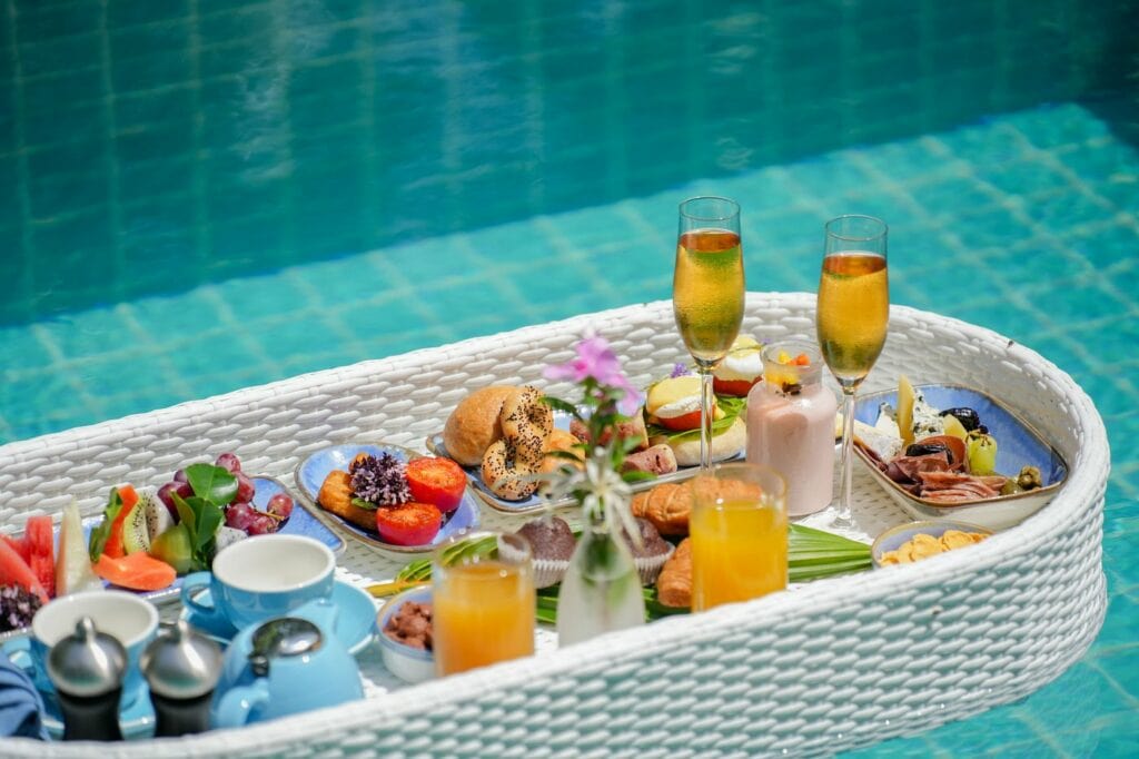 Floating breakfast Ifuru Island maldives